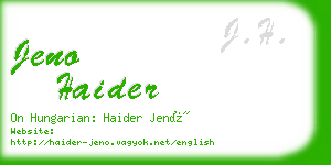 jeno haider business card